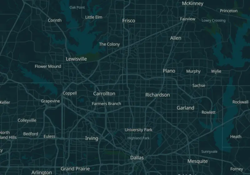 Map showing Regal Weight Loss Mesquite in Mesquite, TX and nearby listed clinics