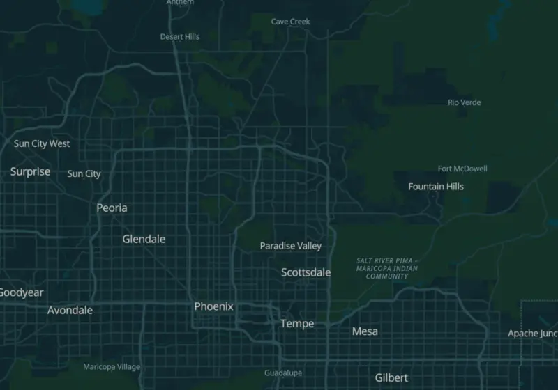 Map showing Carefree Weight Loss in Carefree, AZ and nearby listed clinics