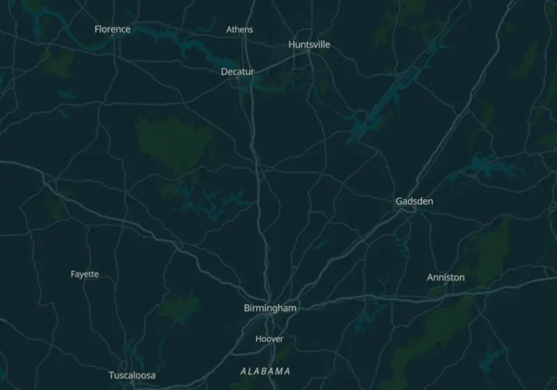 Map of Alabama metro areas with verified clinic locations