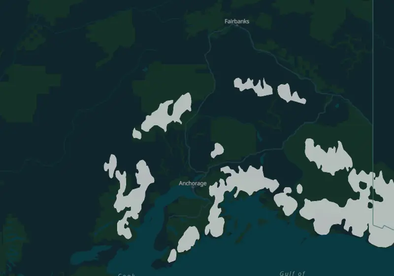 Map of Alaska metro areas with verified clinic locations