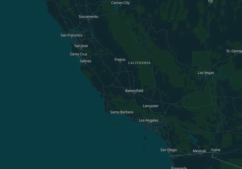 Map of California metro areas with verified clinic locations