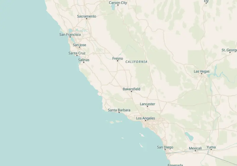 Map of California metro areas with verified clinic locations