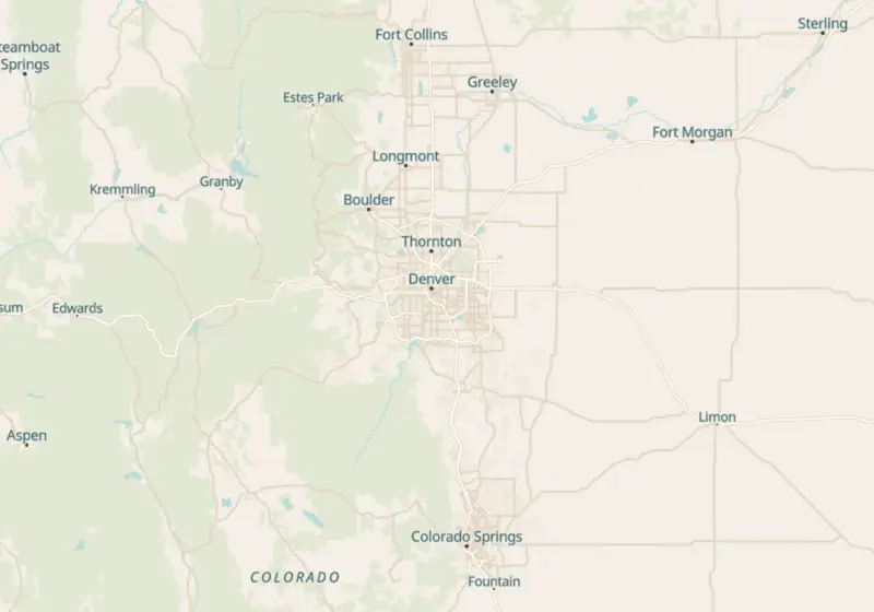 Map of Colorado metro areas with verified clinic locations