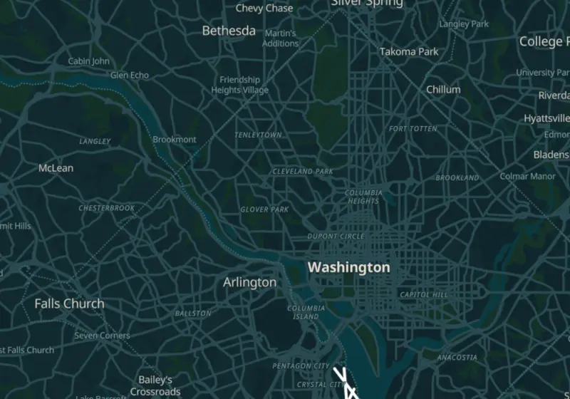 Map of District of Columbia metro areas with verified clinic locations