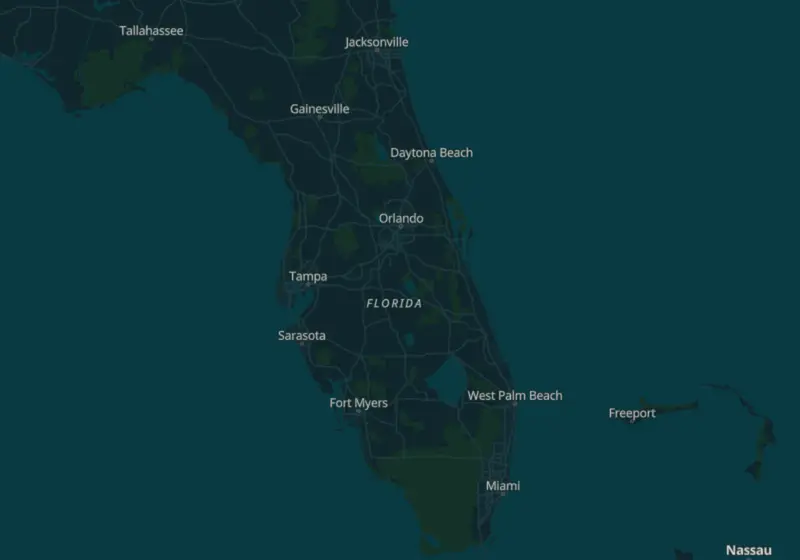 Map of Florida metro areas with verified clinic locations