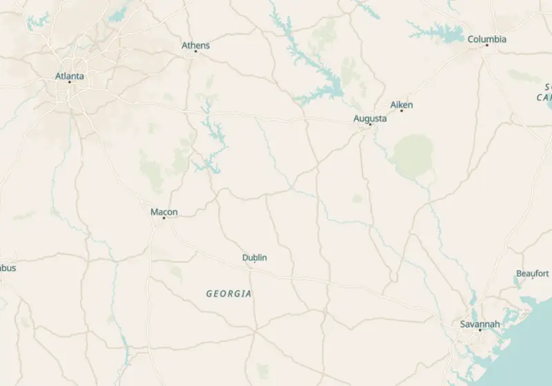 Map of Georgia metro areas with verified clinic locations