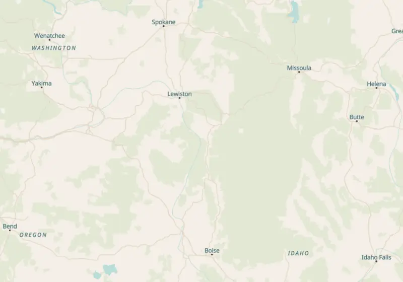 Map of Idaho metro areas with verified clinic locations