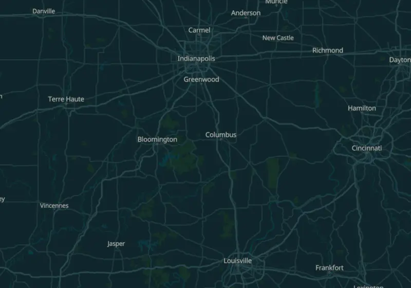 Map of Indiana metro areas with verified clinic locations