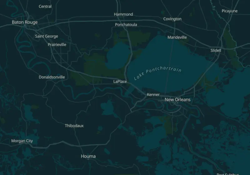 Map of Louisiana metro areas with verified clinic locations