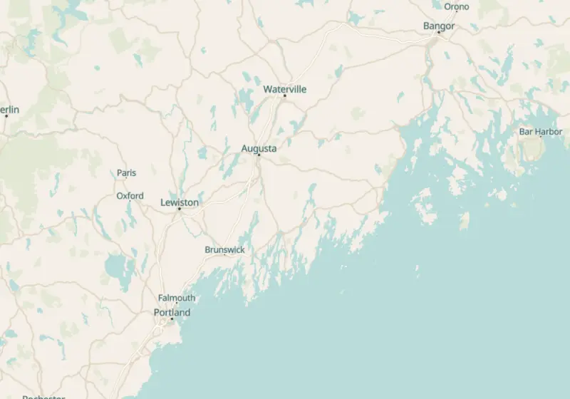 Map of Maine metro areas with verified clinic locations