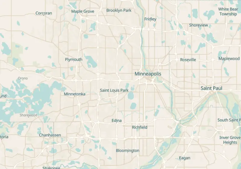 Map of Minnesota metro areas with verified clinic locations