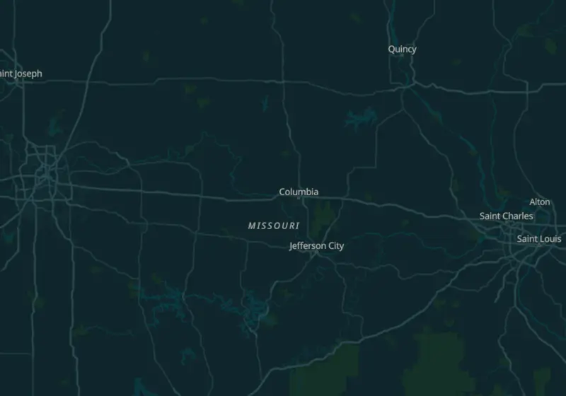 Map of Missouri metro areas with verified clinic locations