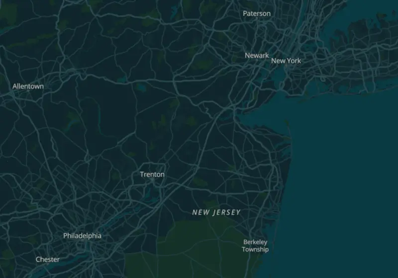 Map of New Jersey metro areas with verified clinic locations
