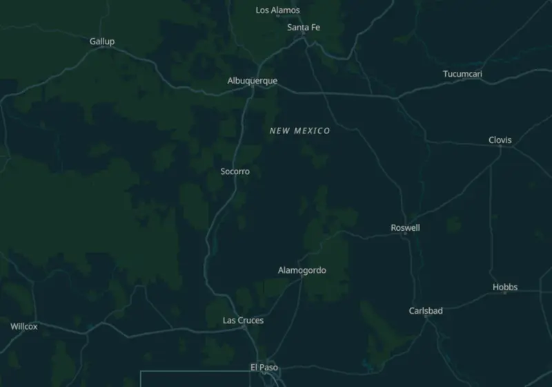 Map of New Mexico metro areas with verified clinic locations
