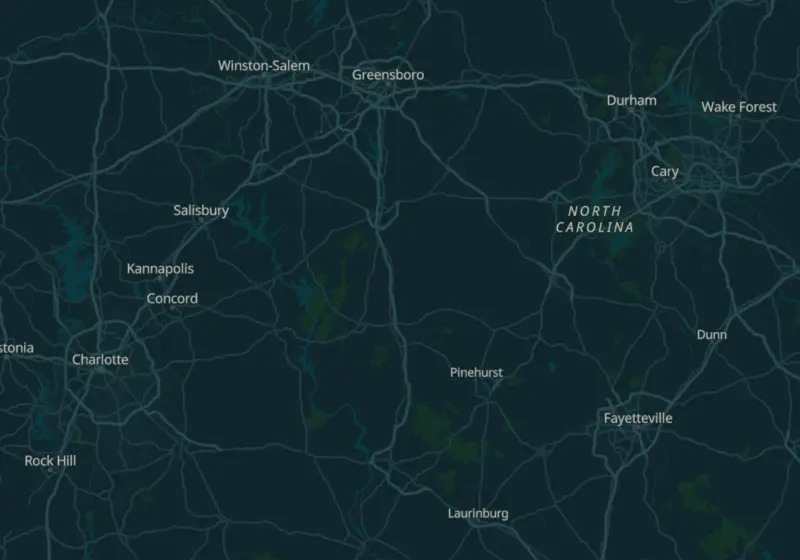 Map of North Carolina metro areas with verified clinic locations