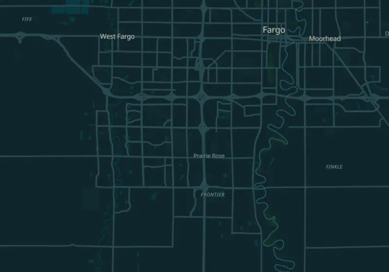 Map of North Dakota metro areas with verified clinic locations