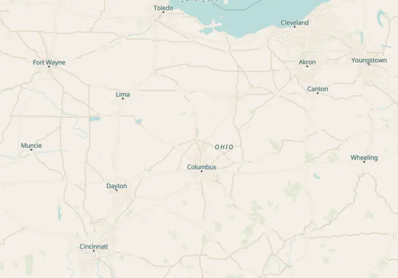 Map of Ohio metro areas with verified clinic locations