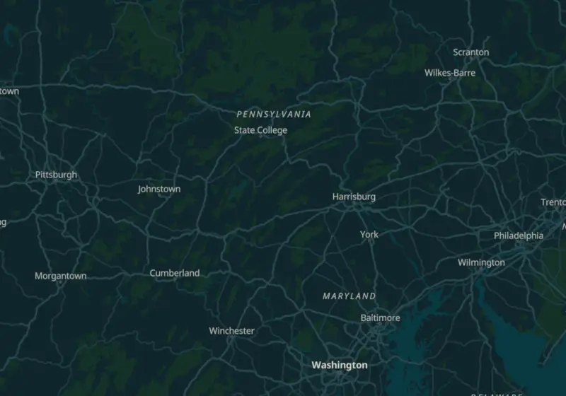 Map of Pennsylvania metro areas with verified clinic locations