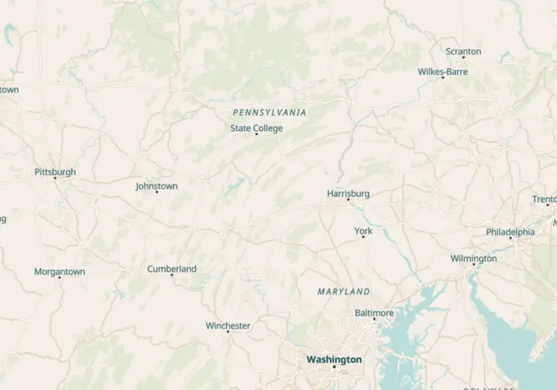 Map of Pennsylvania metro areas with verified clinic locations