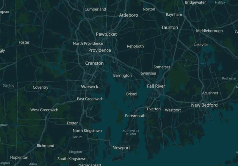 Map of Rhode Island metro areas with verified clinic locations