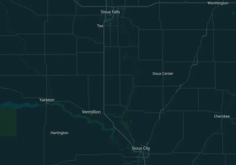 Map showing Encompass Wellness & Aesthetics in North Sioux City, SD and nearby listed clinics