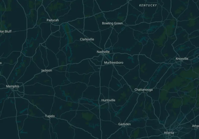 Map of Tennessee metro areas with verified clinic locations