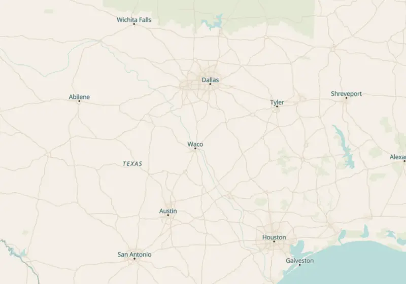 Map of Texas metro areas with verified clinic locations