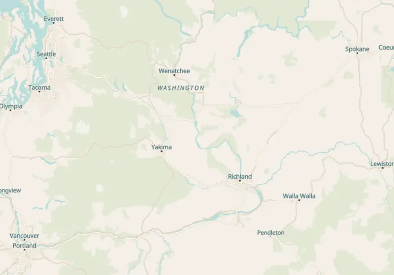 Map of Washington metro areas with verified clinic locations