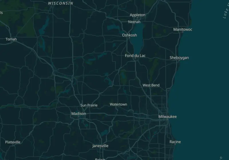 Map of Wisconsin metro areas with verified clinic locations
