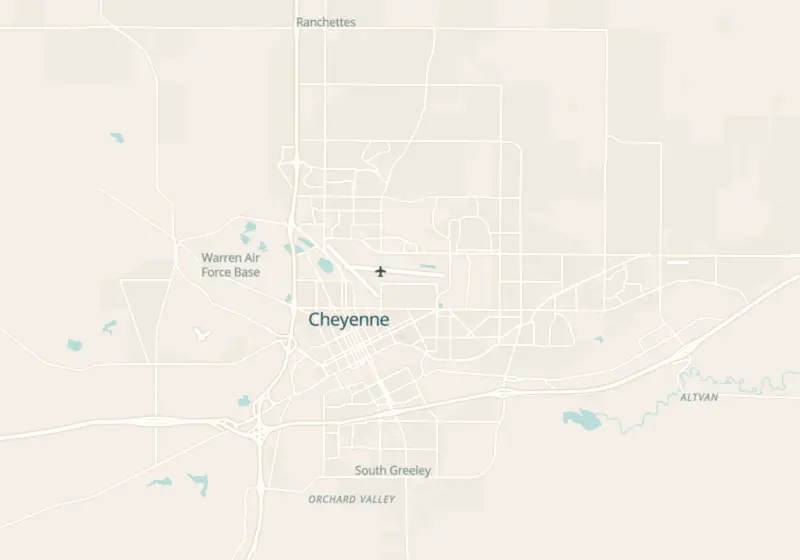 Map of Wyoming metro areas with verified clinic locations