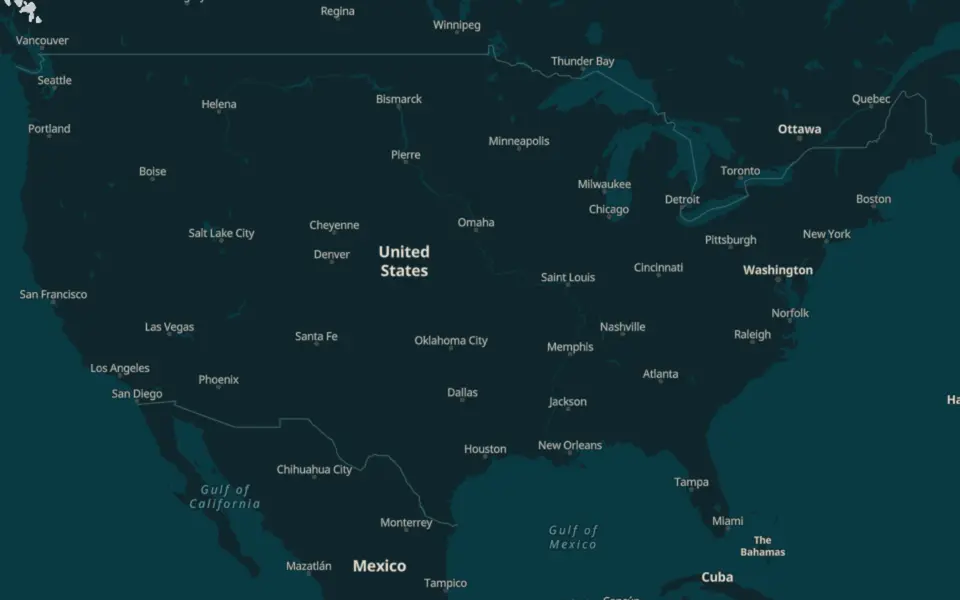 Map of the United States showing the metro areas Virtual Care Atlas covers, with the number of verified clinics in each.