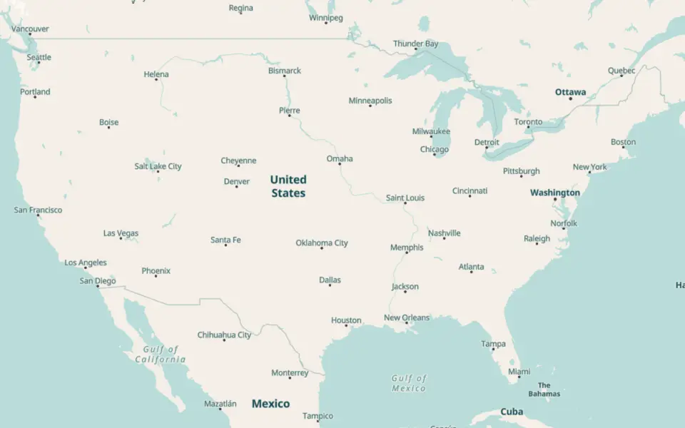 Map of the United States showing the metro areas Virtual Care Atlas covers, with the number of verified clinics in each.